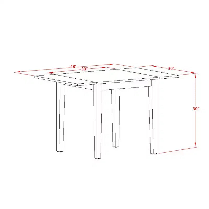 Mesa rectangular HomeStock de 30x48 con 2 alas abatibles
