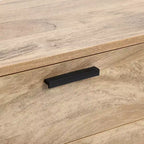 LuxenHome Aparador Alacena con Almacenamiento, Gabinete Consola de Acabado en Roble Natural de Madera Manufacturada de 59'' de Ancho con 2 Puertas y 3 Cajones