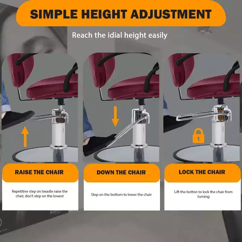BestMassage Sillón de barbero para peluquería con bomba hidráulica giratoria 360 grados
