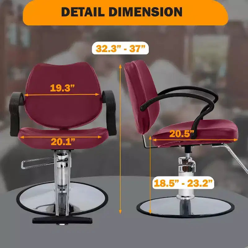 BestMassage Sillón de barbero para peluquería con bomba hidráulica giratoria 360 grados