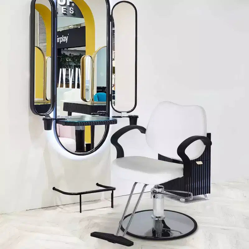 BestMassage Sillón de barbero para peluquería con bomba hidráulica giratoria 360 grados