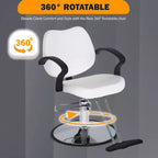 BestMassage Sillón de barbero para peluquería con bomba hidráulica giratoria 360 grados