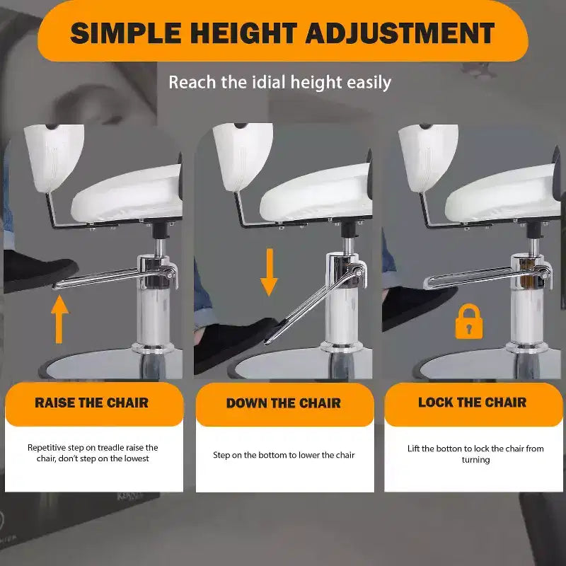BestMassage Sillón de barbero para peluquería con bomba hidráulica giratoria 360 grados