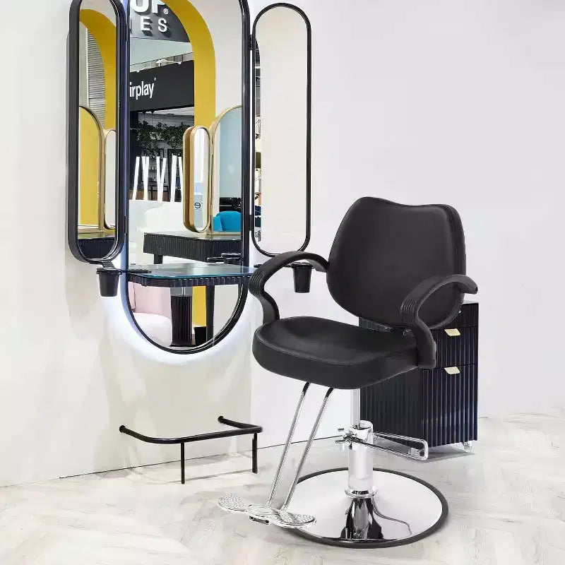 BestMassage Sillón de barbero para peluquería con bomba hidráulica giratoria 360 grados