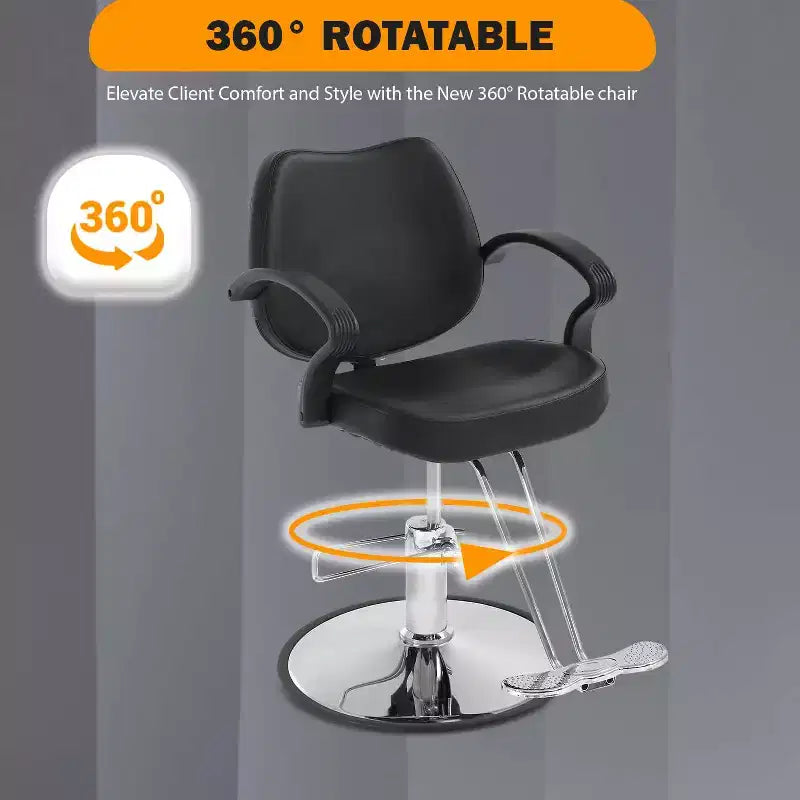 BestMassage Sillón de barbero para peluquería con bomba hidráulica giratoria 360 grados