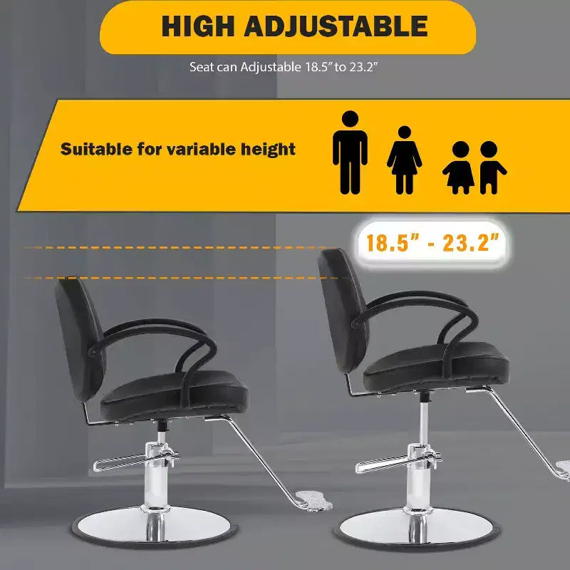 BestMassage Sillón de barbero para peluquería con bomba hidráulica giratoria 360 grados