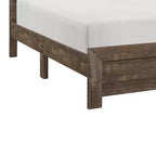 Cama de panel de madera tamaño completo GDFStudio Geoffrey rústica marrón