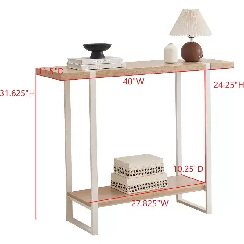 Mesa Consola Kings Brand Furniture con Estantes - Mesa Moderna de Sofá de Metal y Madera para Sala de Estar, Entrada, Pasillo, Vestíbulo