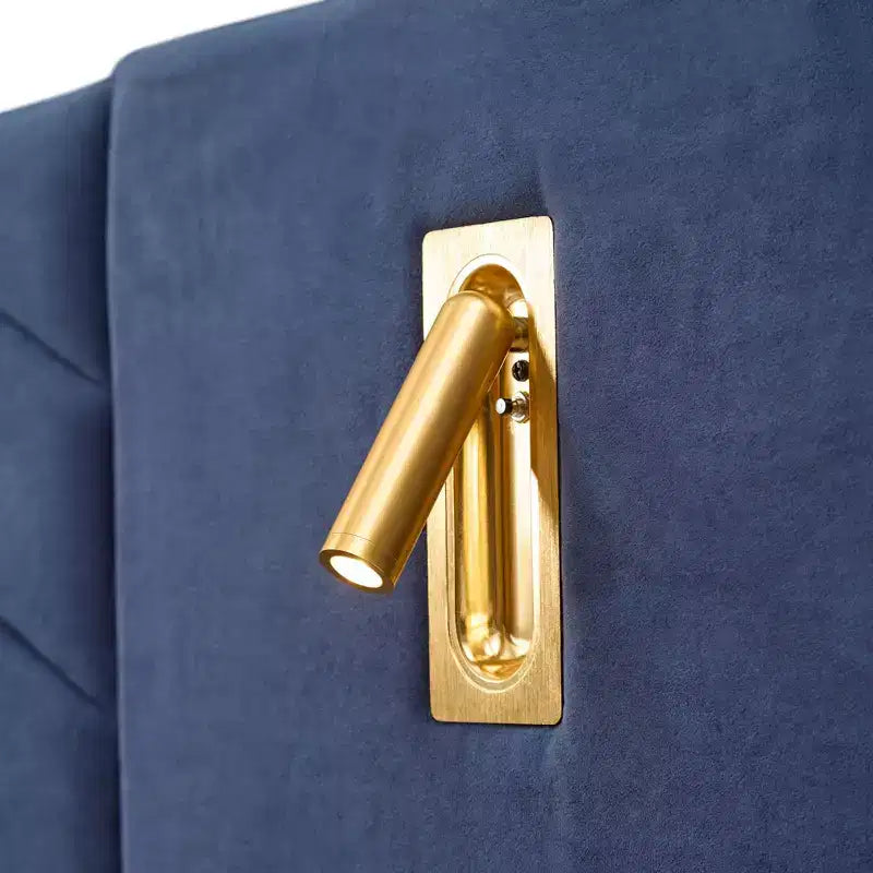GDFStudio Salome Juego de muebles de dormitorio de terciopelo de 3 piezas con dos mesitas de noche LED