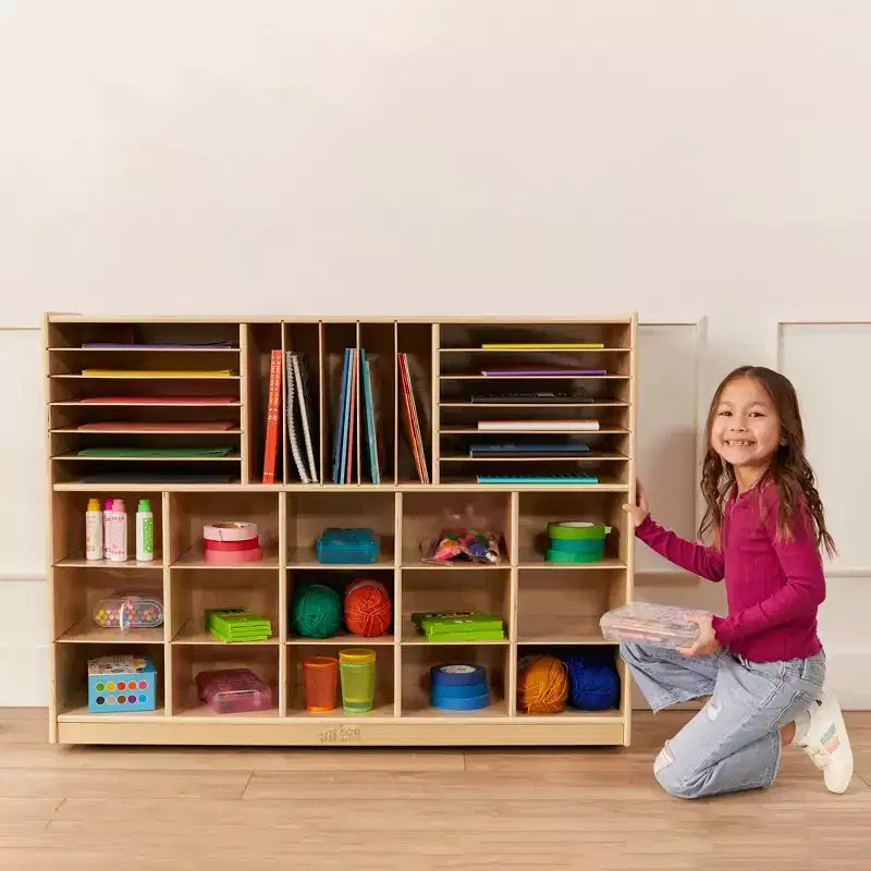 ECR4Kids Gabinete Móvil Multisección con Compartimentos de Almacenamiento, Muebles para Niños