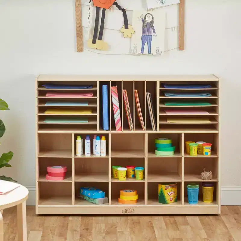 ECR4Kids Gabinete Móvil Multisección con Compartimentos de Almacenamiento, Muebles para Niños