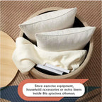 Puf otomano Ornavo Home de 22 pulgadas redondo grande para almacenamiento y mesa de centro