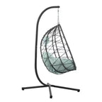 Sillón huevo con soporte Silla columpio para interiores y exteriores Sillón colgante de mimbre para patio Sillón colgante tipo canasta con soporte