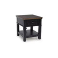 Signature Design by Ashley Wildenauer Rectangular One Drawer End Table with USB Charging, Black