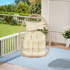 Sillón colgante de jardín de ratán en forma de huevo