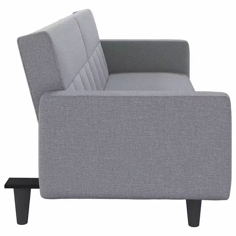 vidaXL Sofá cama biplaza Sofá cama convertible con cojines para estudio Tela - Gris claro