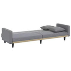 vidaXL Sofá cama biplaza Sofá cama convertible con cojines para estudio Tela - Gris claro