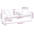 vidaXL Sofá cama biplaza Sofá cama convertible con cojines para estudio Tela - Gris claro