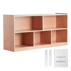 VEVOR Cubby Mobile Tray Storage Cabinet, 5-Compartment Cubby Storage Shelf, Cubby Storage Cabinet 2-shelf, Classroom Cubbies, Natural