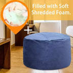Puff de terciopelo de 1,20 m, redondo y relleno de espuma para adultos y adolescentes, asiento de felpa suave para sala de estar, dormitorio o zonas de descanso
