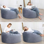 Puff de terciopelo de 1,20 m, redondo y relleno de espuma para adultos y adolescentes, asiento de felpa suave para sala de estar, dormitorio o zonas de descanso