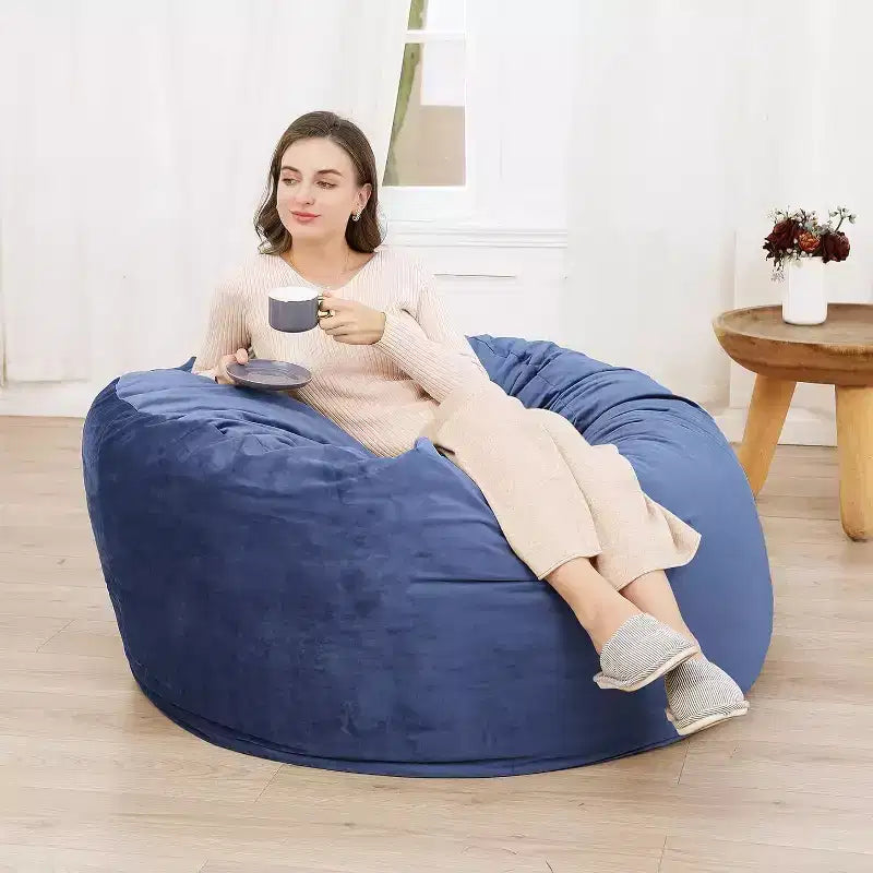 Puff de terciopelo de 1,20 m, redondo y relleno de espuma para adultos y adolescentes, asiento de felpa suave para sala de estar, dormitorio o zonas de descanso