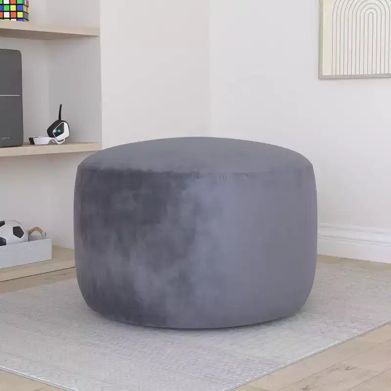 Puff de terciopelo de 1,20 m, redondo y relleno de espuma para adultos y adolescentes, asiento de felpa suave para sala de estar, dormitorio o zonas de descanso