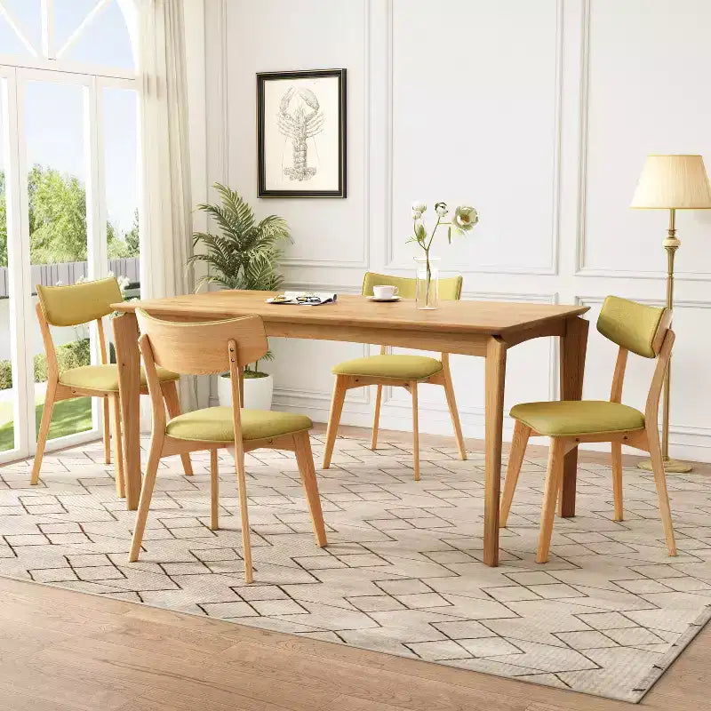 Christopher Knight Home Laila - Juego de comedor de 5 piezas de madera de caucho de estilo moderno de mediados de siglo con cojines
