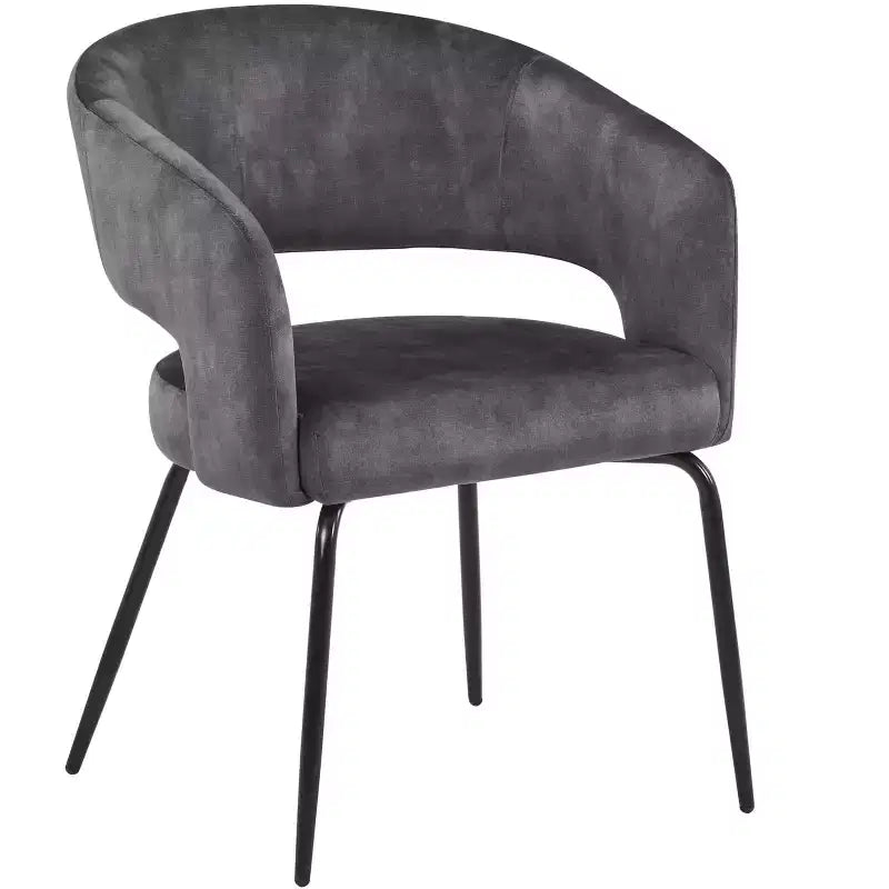 Juego de comedor de 5 piezas LeisureMod Verve con mesa de comedor redonda de 36 pulgadas con tapa de MDF negra y 4 sillas de comedor