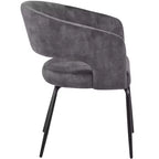Juego de comedor de 5 piezas LeisureMod Verve con mesa de comedor redonda de 36 pulgadas con tapa de MDF negra y 4 sillas de comedor