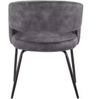 Juego de comedor de 5 piezas LeisureMod Verve con mesa de comedor redonda de 36 pulgadas con tapa de MDF negra y 4 sillas de comedor