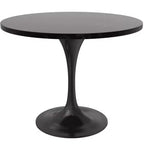 Juego de comedor de 5 piezas LeisureMod Verve con mesa de comedor redonda de 36 pulgadas con tapa de MDF negra y 4 sillas de comedor