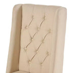 Juego de 2 sillas de comedor, sillas tapizadas sin brazos con respaldo alto en forma de ala y costuras de rombos con botones, azul/beige/gris/marrón/rojo/negro-Merax