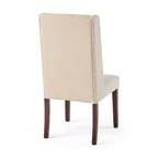 Juego de 2 sillas de comedor, sillas tapizadas sin brazos con respaldo alto en forma de ala y costuras de rombos con botones, azul/beige/gris/marrón/rojo/negro-Merax