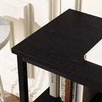Mueble de TV negro de 55 pulgadas con cajones grises, centro de entretenimiento estilo cómoda para almacenamiento en sala de estar y dormitorio