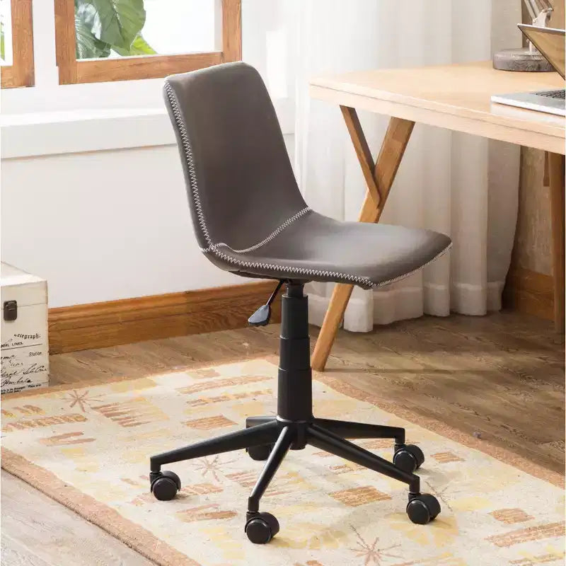Silla de oficina Vatros de piel sintética, silla de oficina giratoria 360