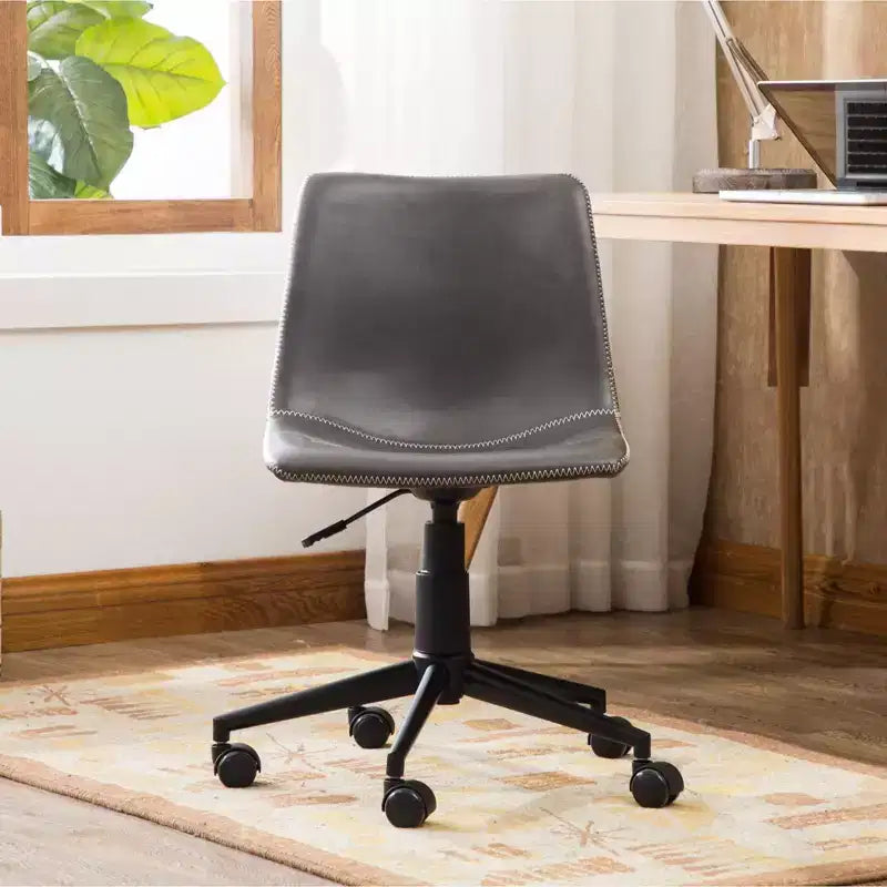 Silla de oficina Vatros de piel sintética, silla de oficina giratoria 360