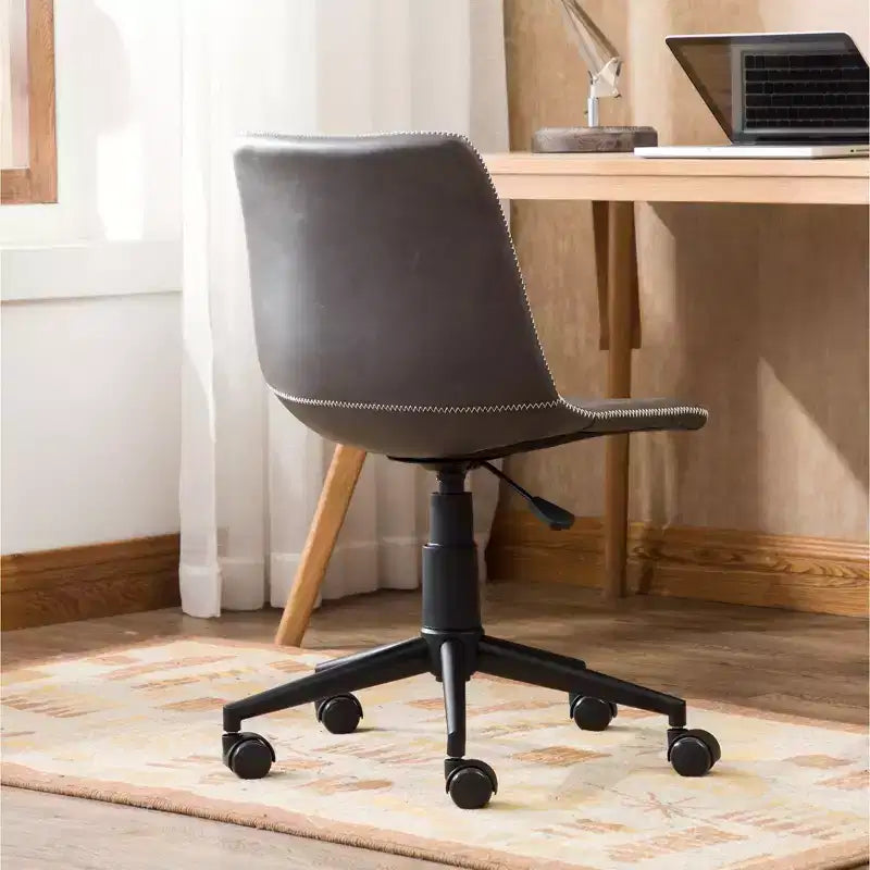 Silla de oficina Vatros de piel sintética, silla de oficina giratoria 360