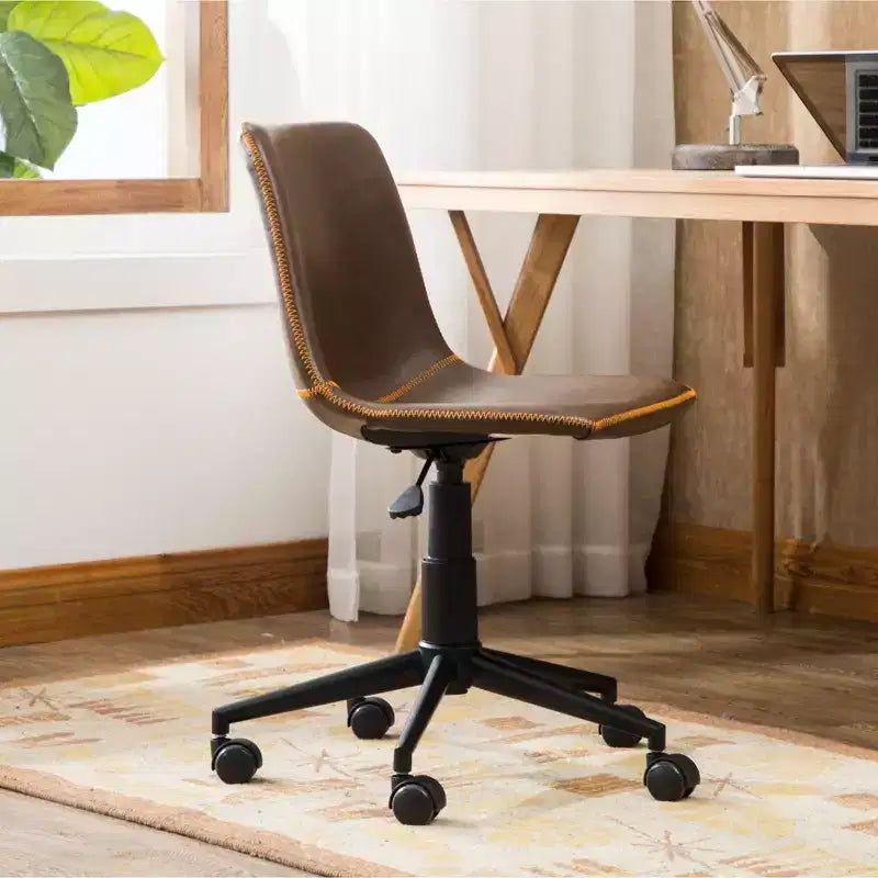 Silla de oficina Vatros de piel sintética, silla de oficina giratoria 360