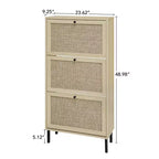 Vatros Rattan Zapatero de 3 Puertas Mueble Zapatero Moderno Independiente