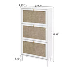 Vatros Rattan Zapatero de 3 Puertas Mueble Zapatero Moderno Independiente