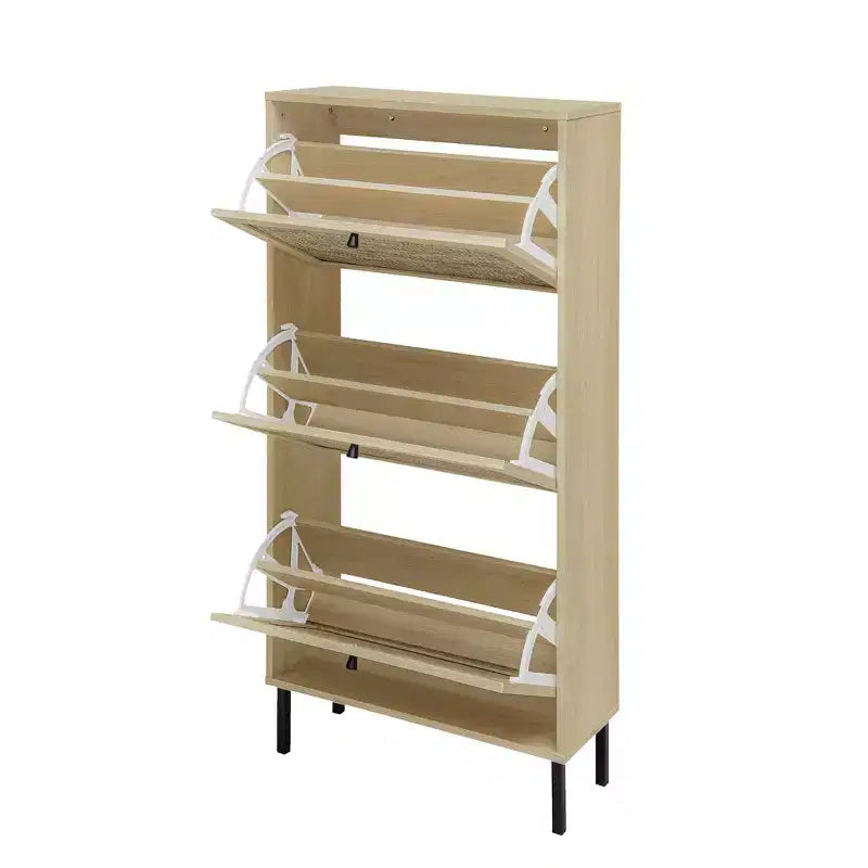 Vatros Rattan Zapatero de 3 Puertas Mueble Zapatero Moderno Independiente