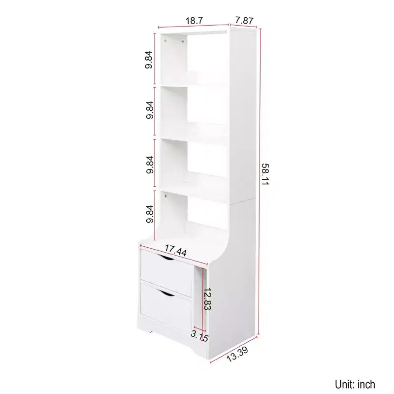 Mesitas de noche CLIHOME con estantería, cómoda con 2 cajones de almacenamiento para dormitorio