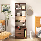 Mesitas de noche CLIHOME con estantería, cómoda con 2 cajones de almacenamiento para dormitorio
