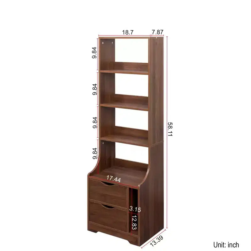 Mesitas de noche CLIHOME con estantería, cómoda con 2 cajones de almacenamiento para dormitorio
