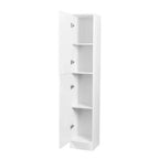 CLIHOME Gabinetes de almacenamiento decorativos independientes de 2 puertas con estantes ajustables
