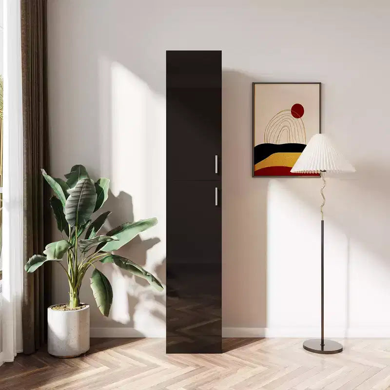 CLIHOME Gabinetes de almacenamiento decorativos independientes de 2 puertas con estantes ajustables