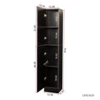 CLIHOME Gabinetes de almacenamiento decorativos independientes de 2 puertas con estantes ajustables