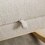Okak Silla mecedora decorativa, silla de sala de estar con respaldo alto, sillón planeador con bolsillo lateral y reposapiés retráctil para dormitorio o guardería