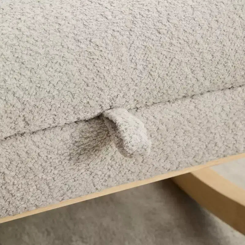 Okak Silla mecedora decorativa, silla de sala de estar con respaldo alto, sillón planeador con bolsillo lateral y reposapiés retráctil para dormitorio o guardería